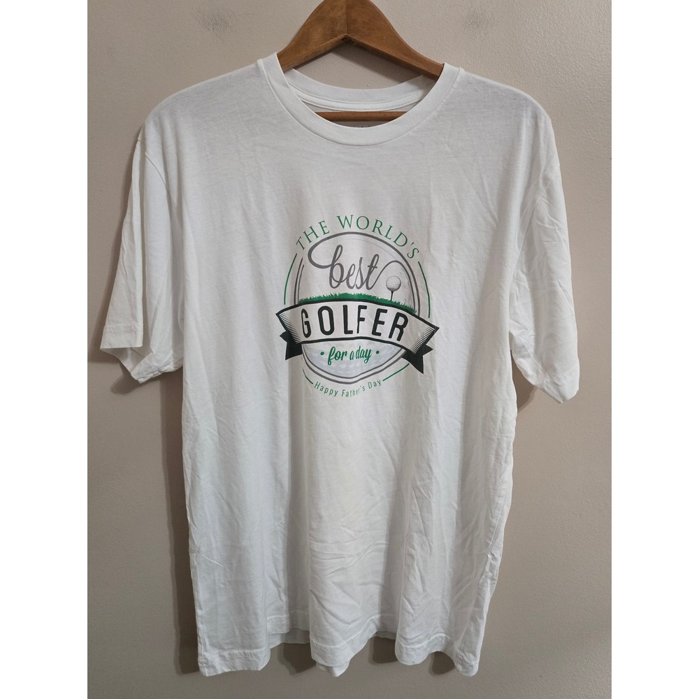 TravisMathew‎ World's Best Golfer For A Day T-Shirt Men's M White Pima Cotton
